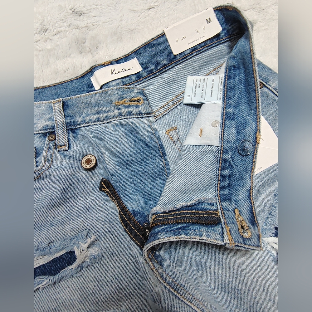 NWT KanCan Leandra High Rise Distressed Denim Shorts Women's Medium NEW! Boho - Picture 4 of 7